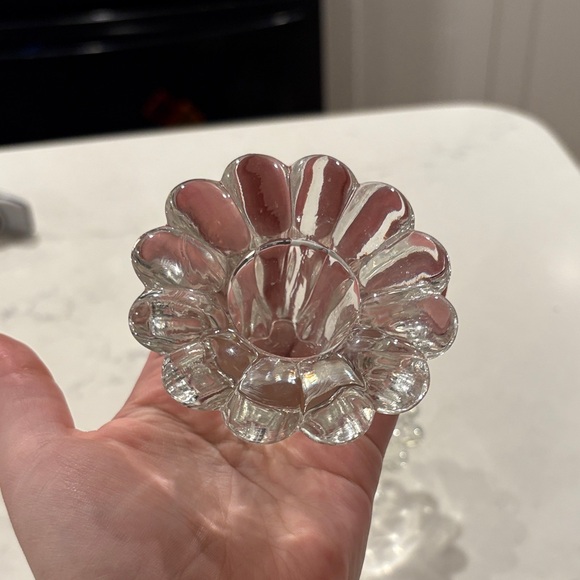 Vintage KIG of Indonesia Heavy Cut Glass Candleholders set of 2 - Picture 2 of 2